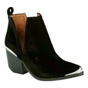 Jeffrey Campbell Cromwell Womens Western Black Suede Cutout Cowgirl Booties Sz 7